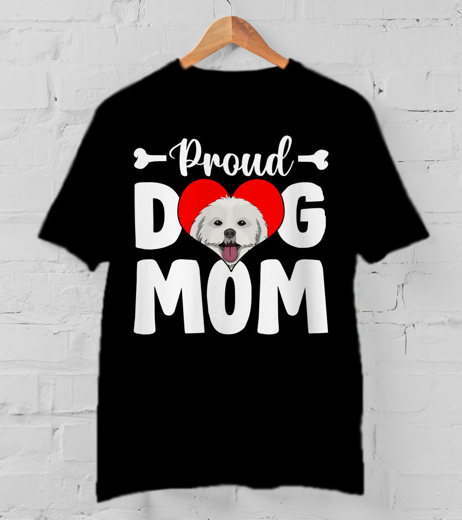Proud Shih Tzu Dog Mom Heart T-Shirt