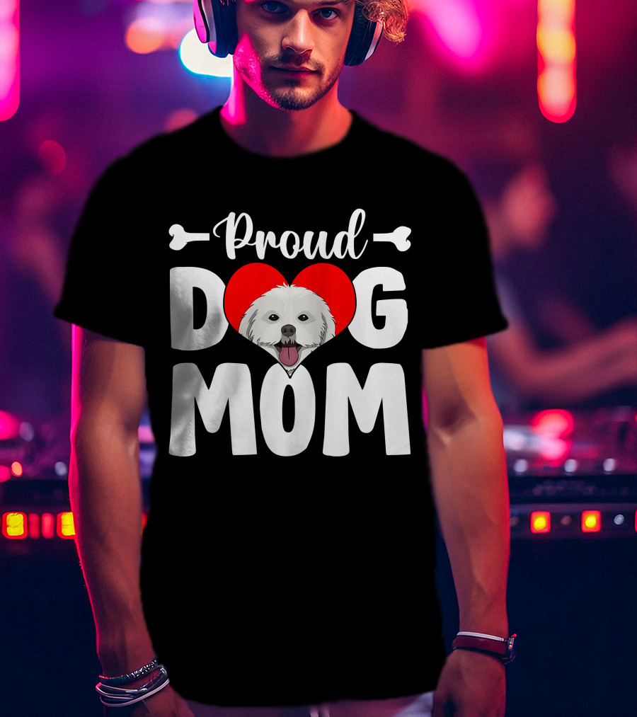Proud Shih Tzu Dog Mom Heart T-Shirt