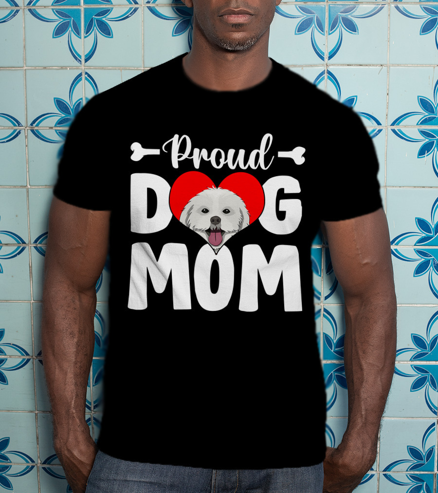 Proud Shih Tzu Dog Mom Heart T-Shirt