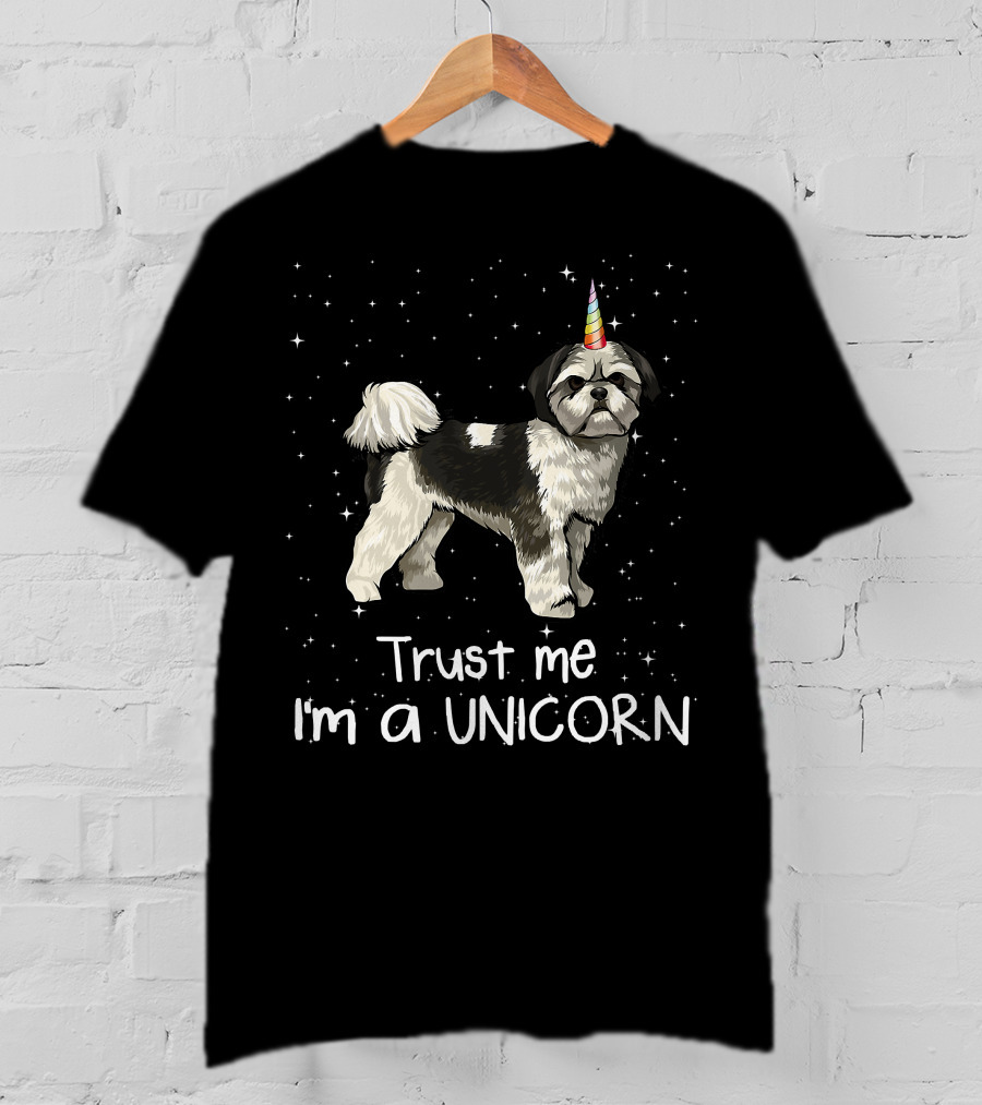 Funny Shih Tzu Trust Me I'm A Unicorn Dog T-Shirt