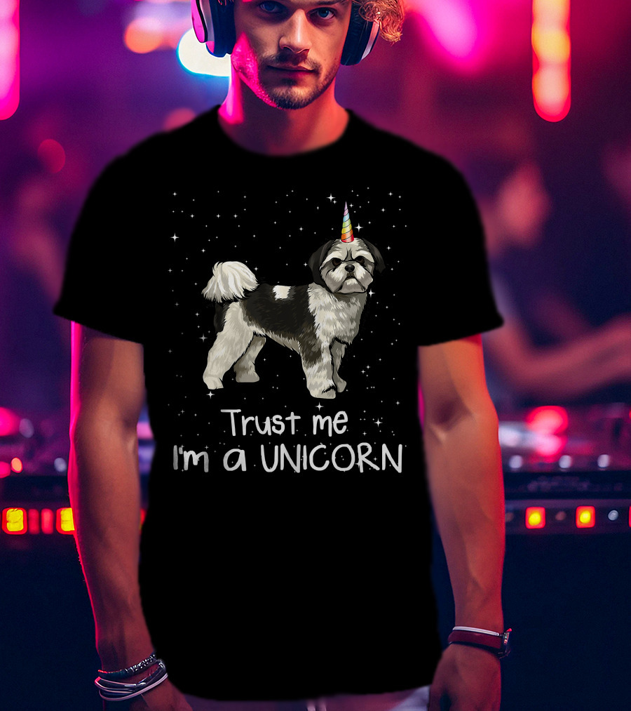 Funny Shih Tzu Trust Me I'm A Unicorn Dog T-Shirt
