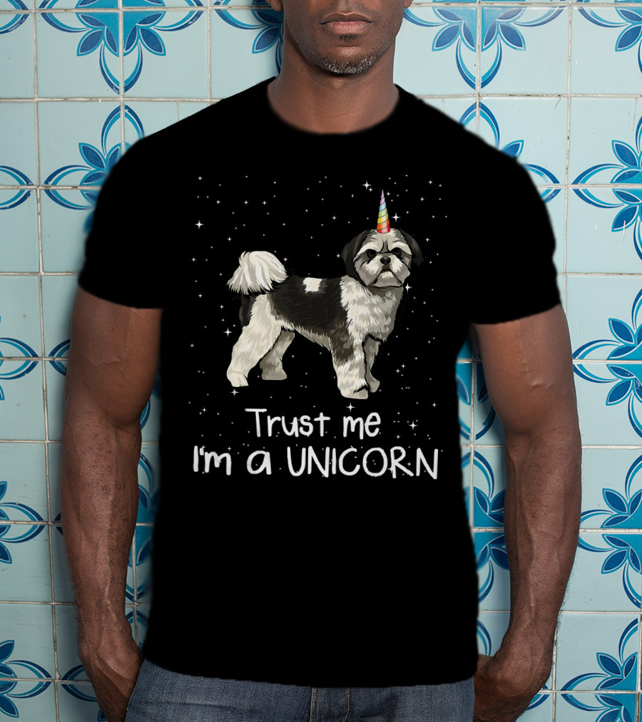 Funny Shih Tzu Trust Me I'm A Unicorn Dog T-Shirt