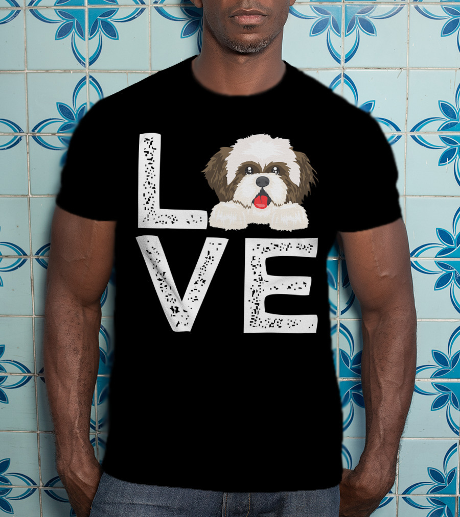 I Love My Shih Tzu Funny Shih Tzu Dog Lover Cute Shih Tzu Love T-Shirt