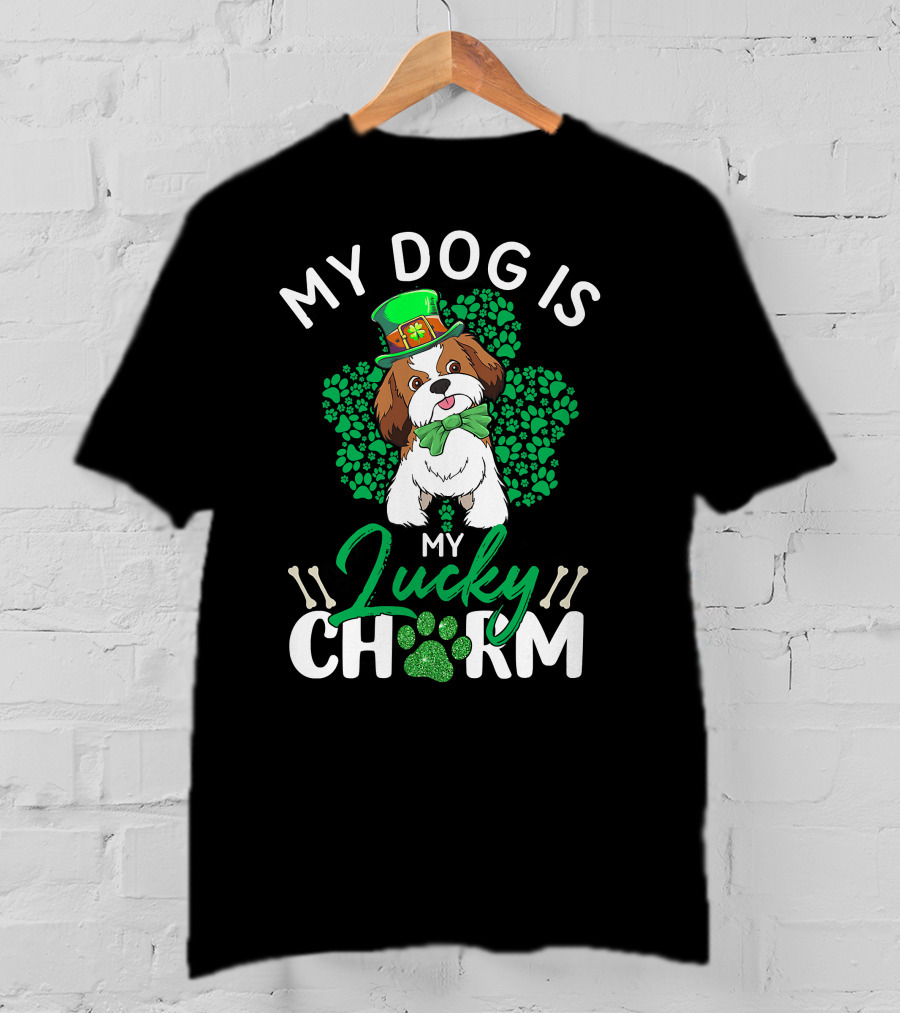 My Shih Tzu Lucky Charm Dog Lover St Patrick's Day T-Shirt