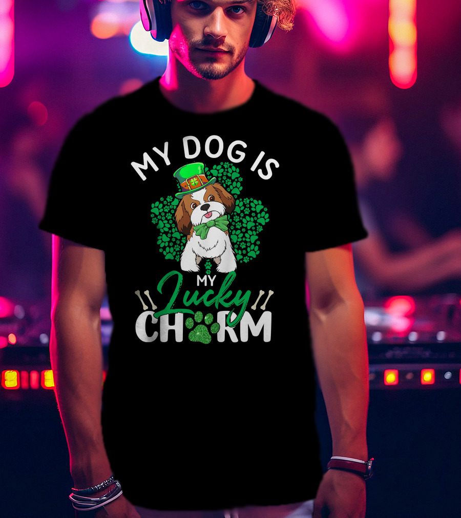 My Shih Tzu Lucky Charm Dog Lover St Patrick's Day T-Shirt
