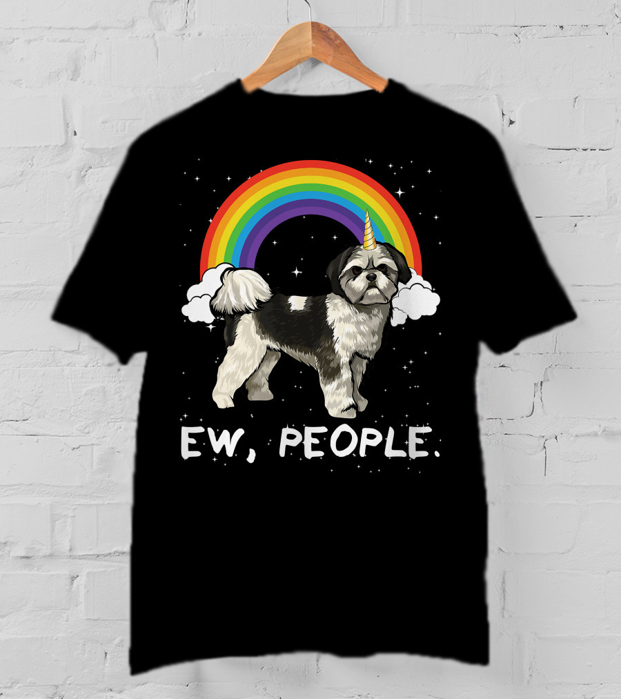 Rainbow Shih Tzu Unicorn Ew People T-Shirt