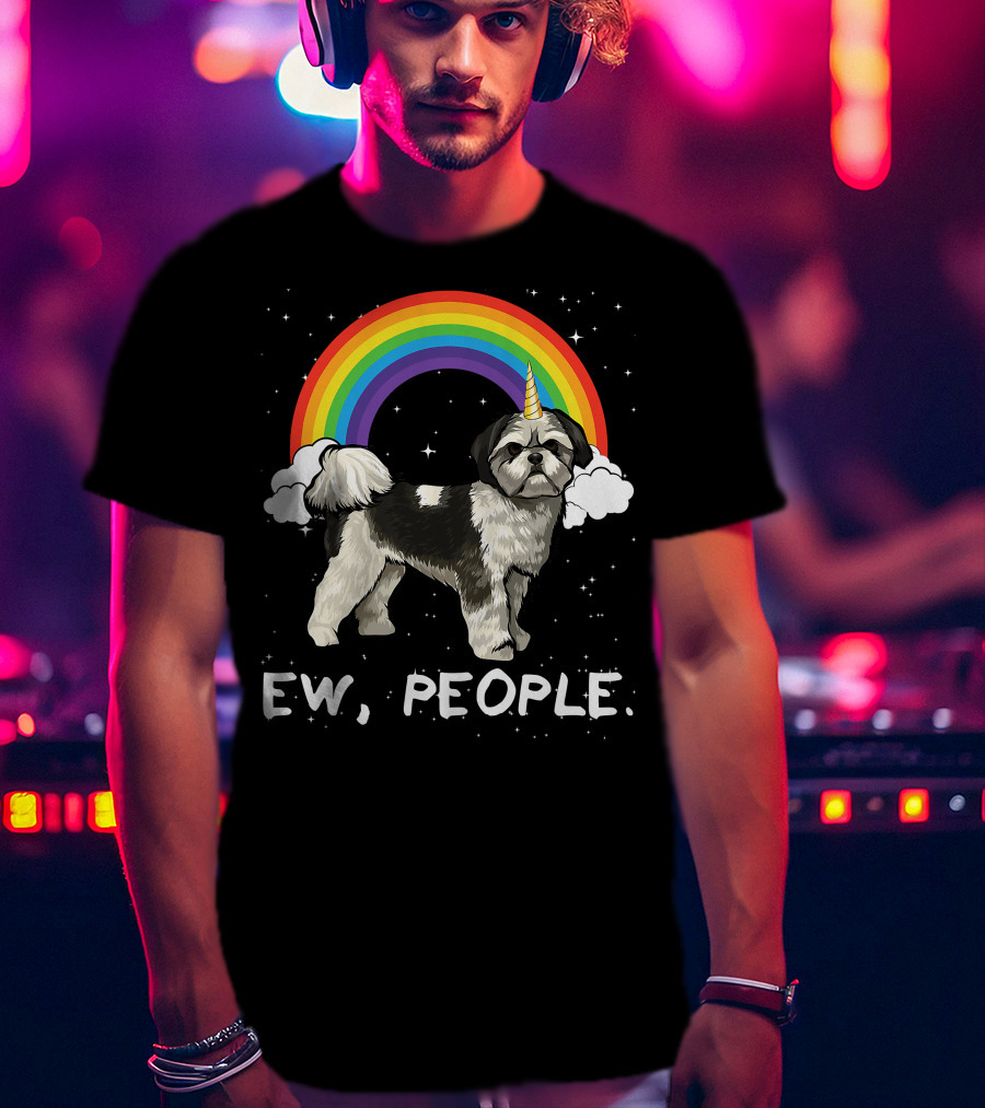 Rainbow Shih Tzu Unicorn Ew People T-Shirt