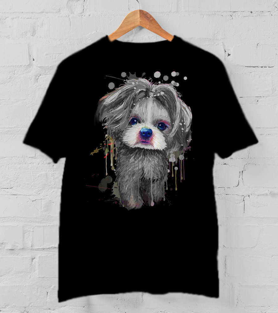 Adorable Shih Tzu Art For Proud Shih Tzu Mom Enthusiasts T-Shirt