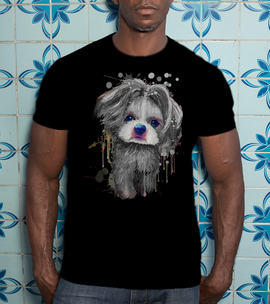 Adorable Shih Tzu Art For Proud Shih Tzu Mom Enthusiasts T-Shirt