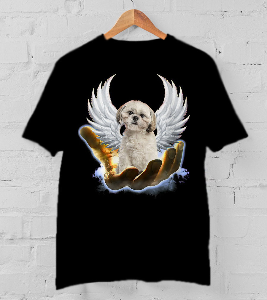 Shih Tzu God Golden Hand Heaven Wings Mens Womens T-Shirt