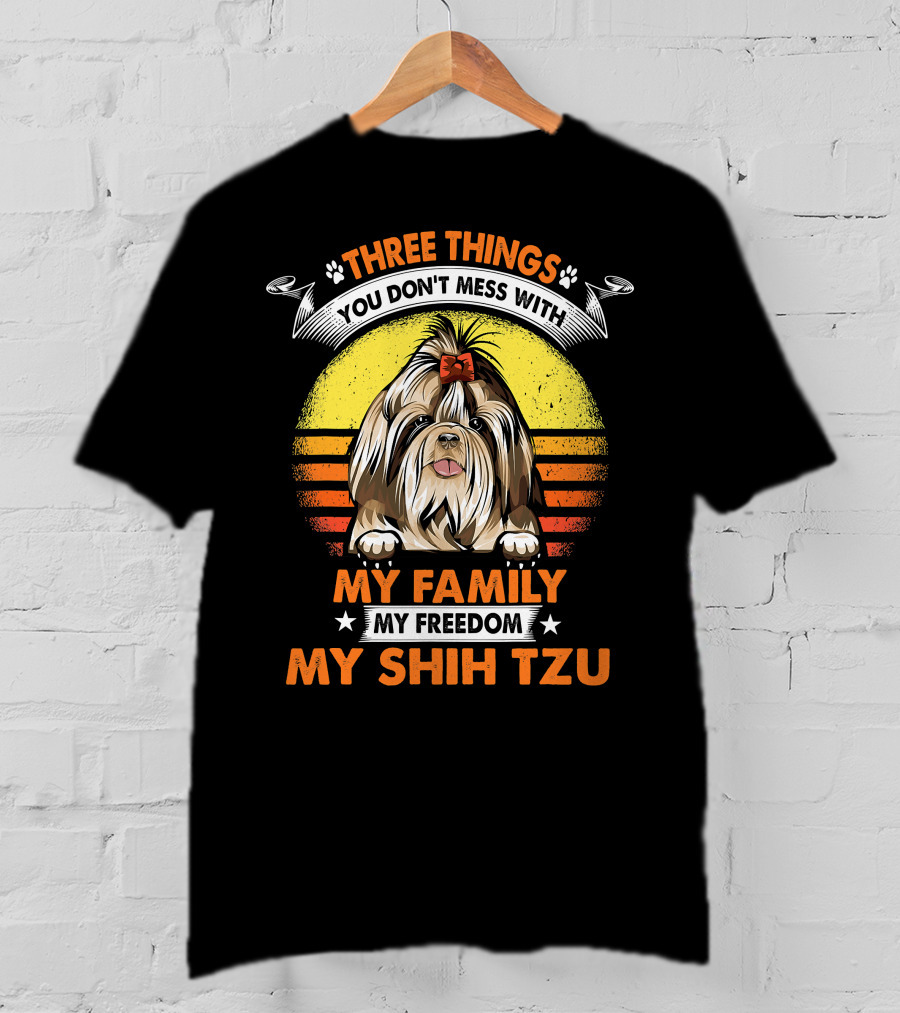 Three Things My Family My Shih Tzu T-Shirt