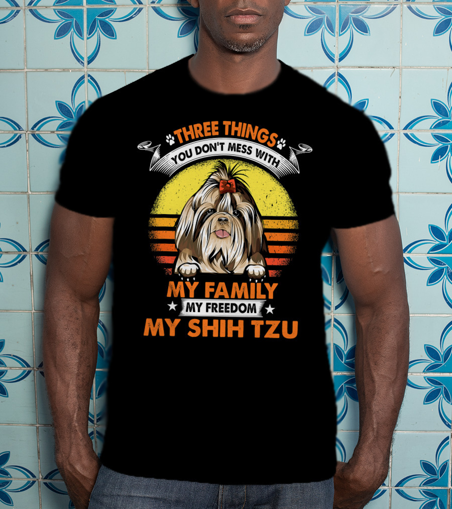 Three Things My Family My Shih Tzu T-Shirt