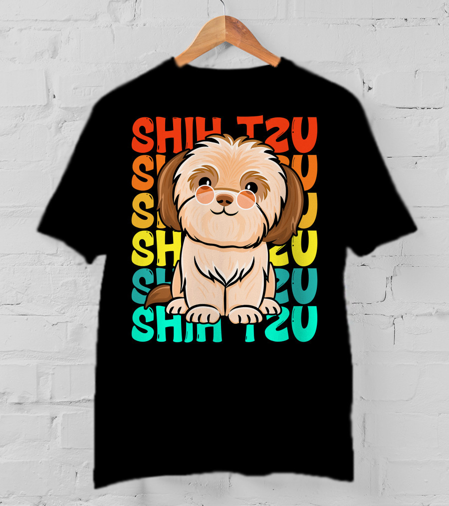 Shih Tzu Vintage Shihtzu Dog Retro Colors T-Shirt