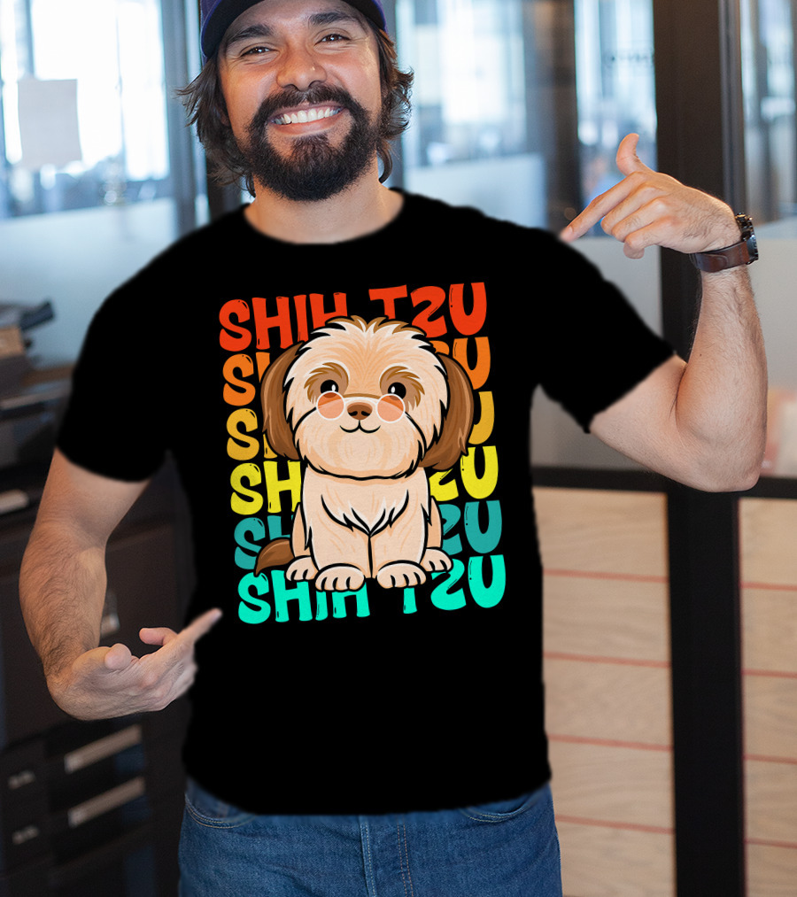 Shih Tzu Vintage Shihtzu Dog Retro Colors T-Shirt