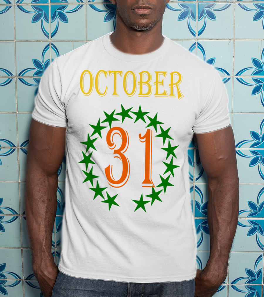 OCTOBER 31 Surrounded By Green Stars T-Shirt