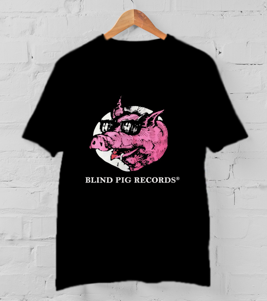 BLIND PIG RECORDS Pink Pig In Sunglasses T-Shirt