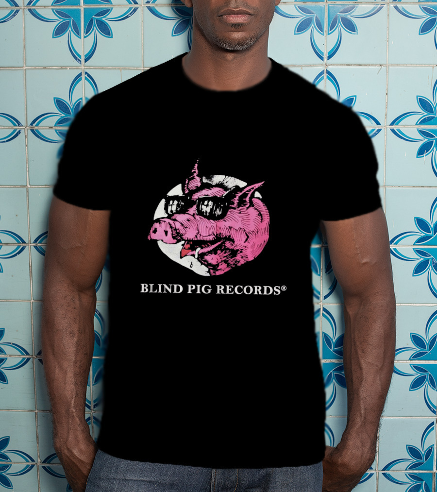BLIND PIG RECORDS Pink Pig In Sunglasses T-Shirt