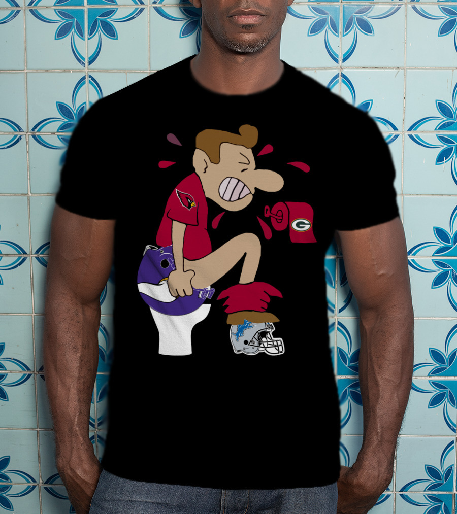 Arizona Cardinals Rivalry Humor With Vikings And Lions Helmets And Packers Toilet Paper T-Shirt