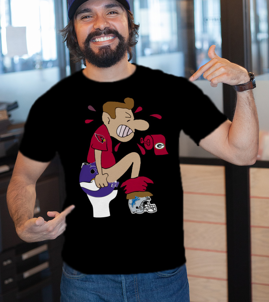 Arizona Cardinals Rivalry Humor With Vikings And Lions Helmets And Packers Toilet Paper T-Shirt