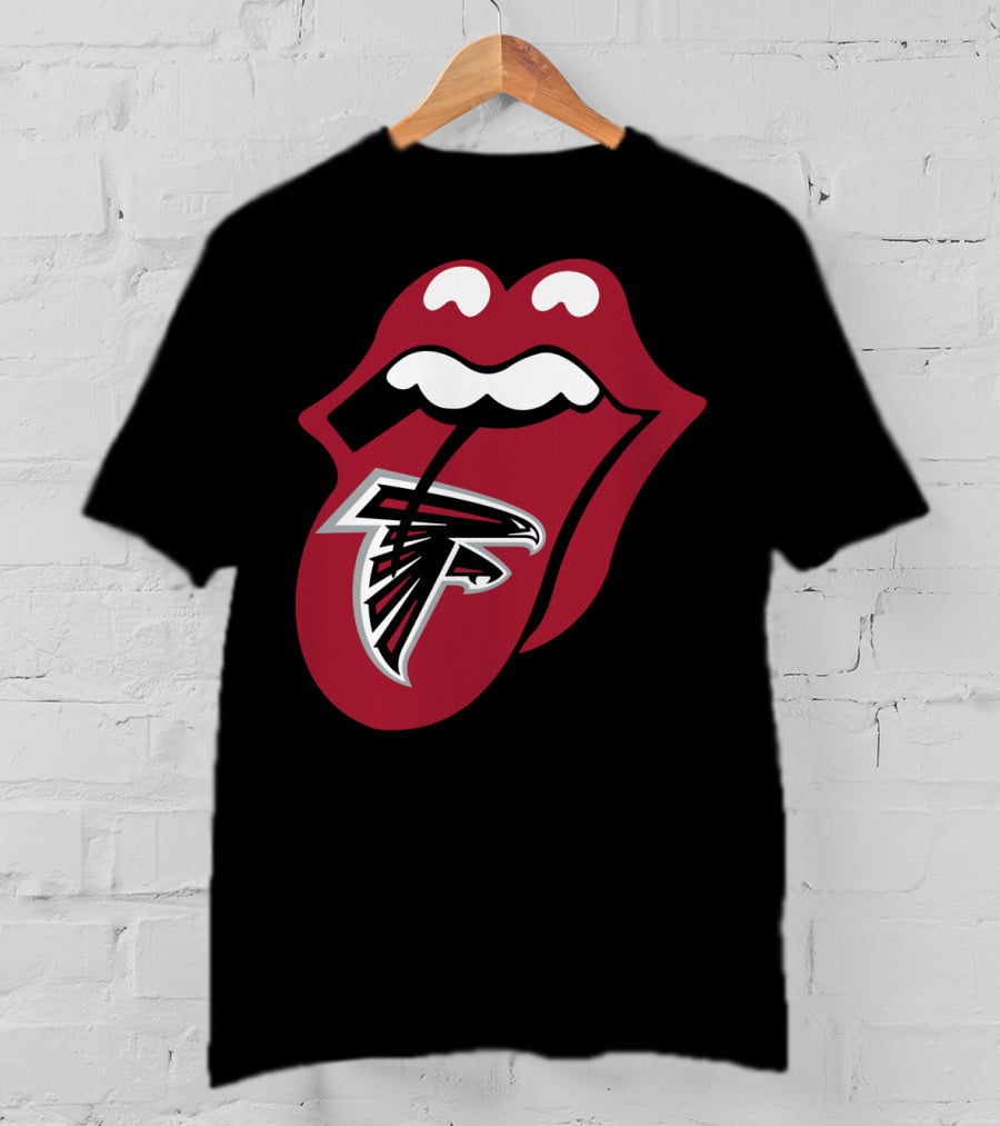 Atlanta Falcons Rolling Stones Tongue Logo Mashup T-Shirt
