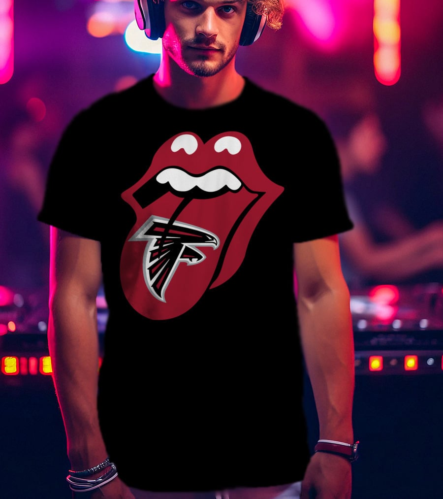 Atlanta Falcons Rolling Stones Tongue Logo Mashup T-Shirt