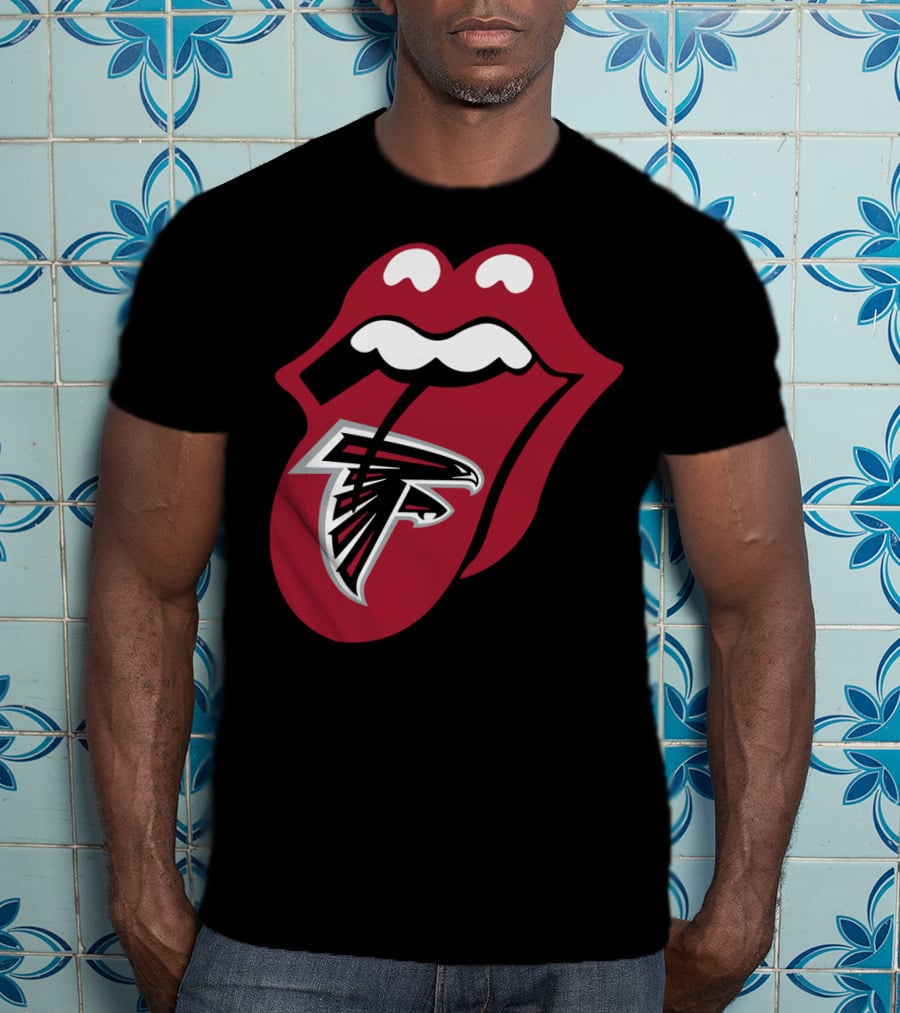 Atlanta Falcons Rolling Stones Tongue Logo Mashup T-Shirt