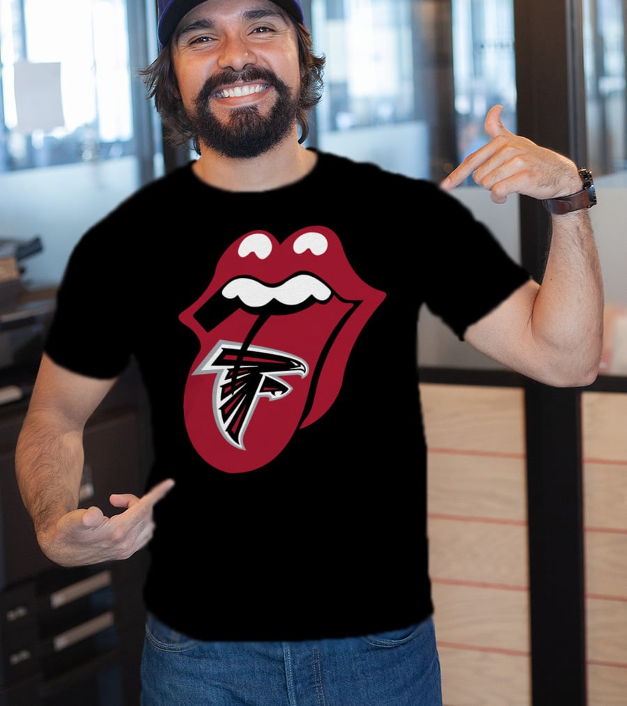 Atlanta Falcons Rolling Stones Tongue Logo Mashup T-Shirt