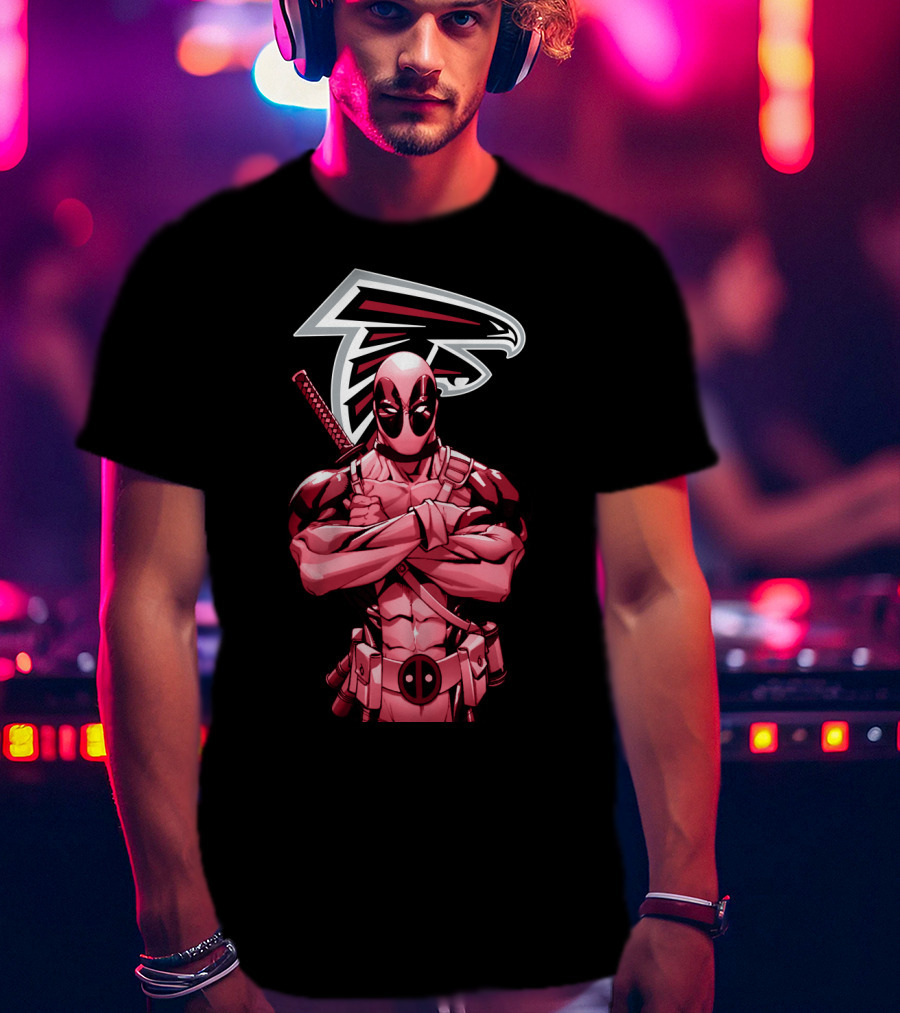 Atlanta Falcons Deadpool Crossover T-Shirt