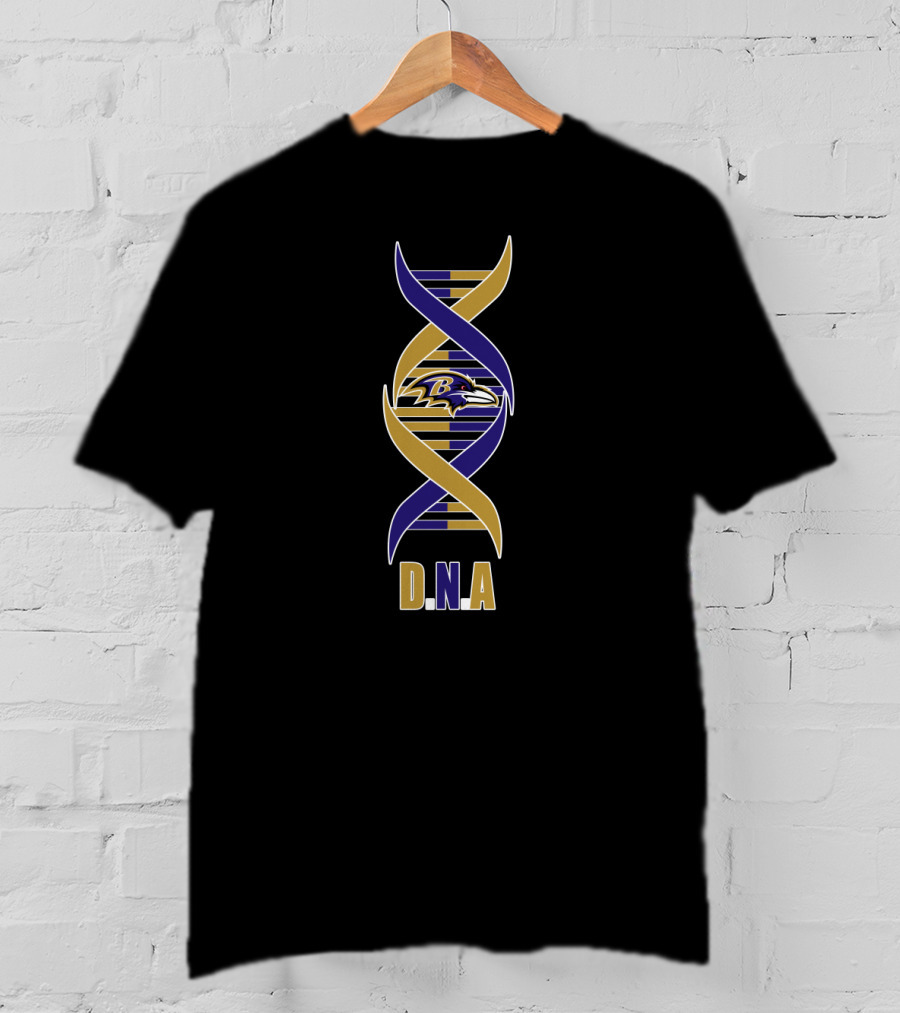 Baltimore Ravens Dna Ravens Logo In Dna Helix T-Shirt