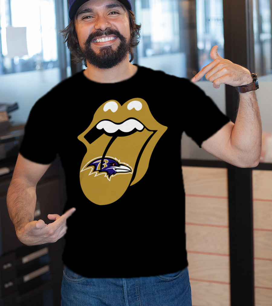 Baltimore Ravens Rolling Stones Tongue T-Shirt