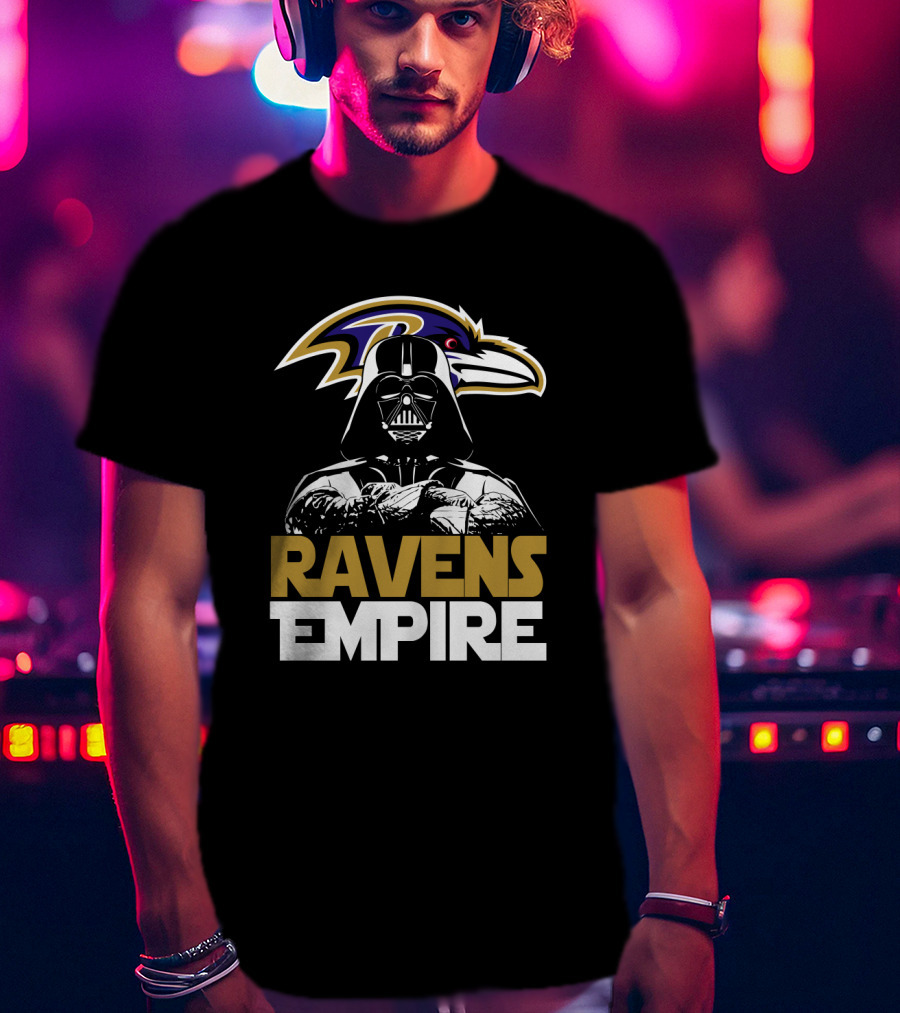 Baltimore Ravens Empire Darth Vader Crossover T-Shirt