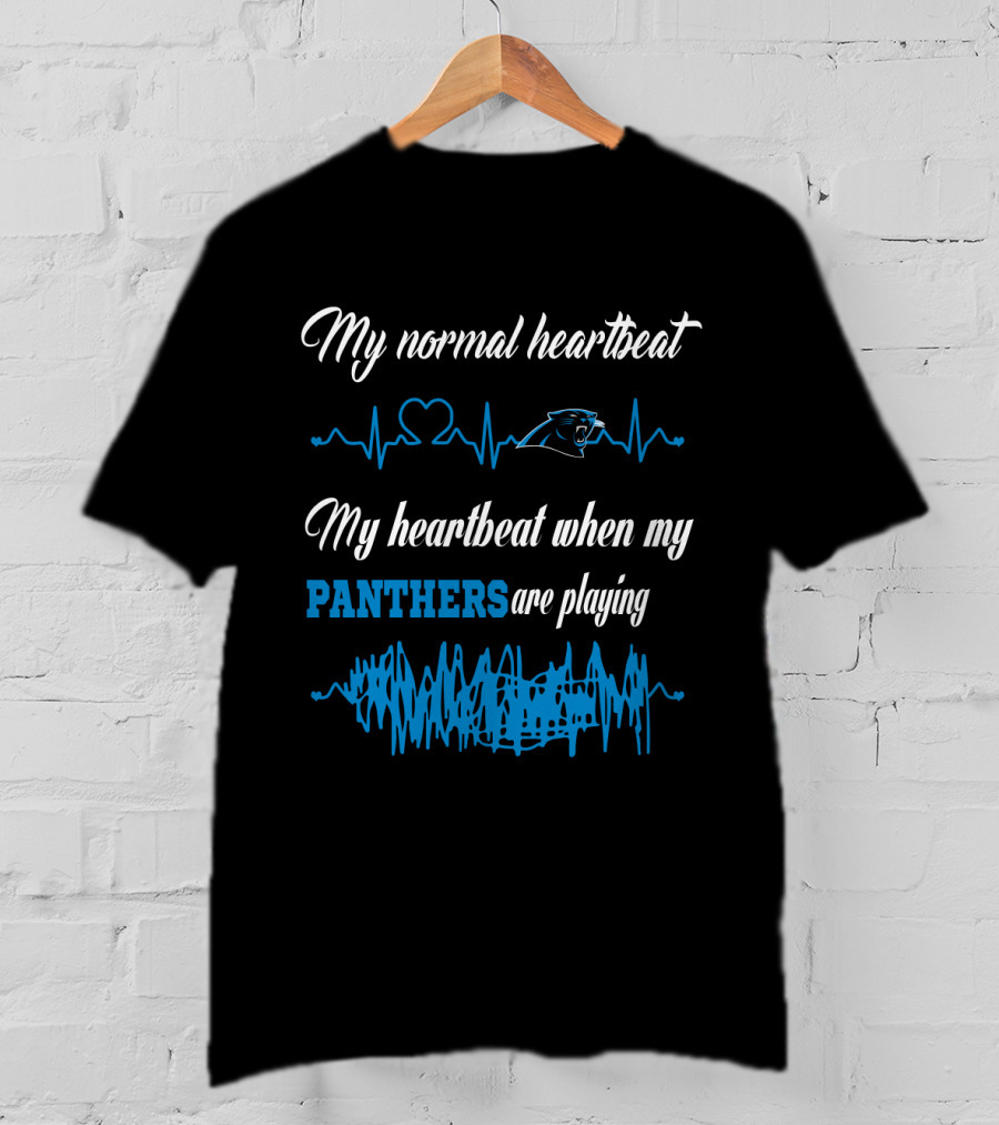 My Normal Heartbeat My Heartbeat When My Panthers Are Playing T-Shirt