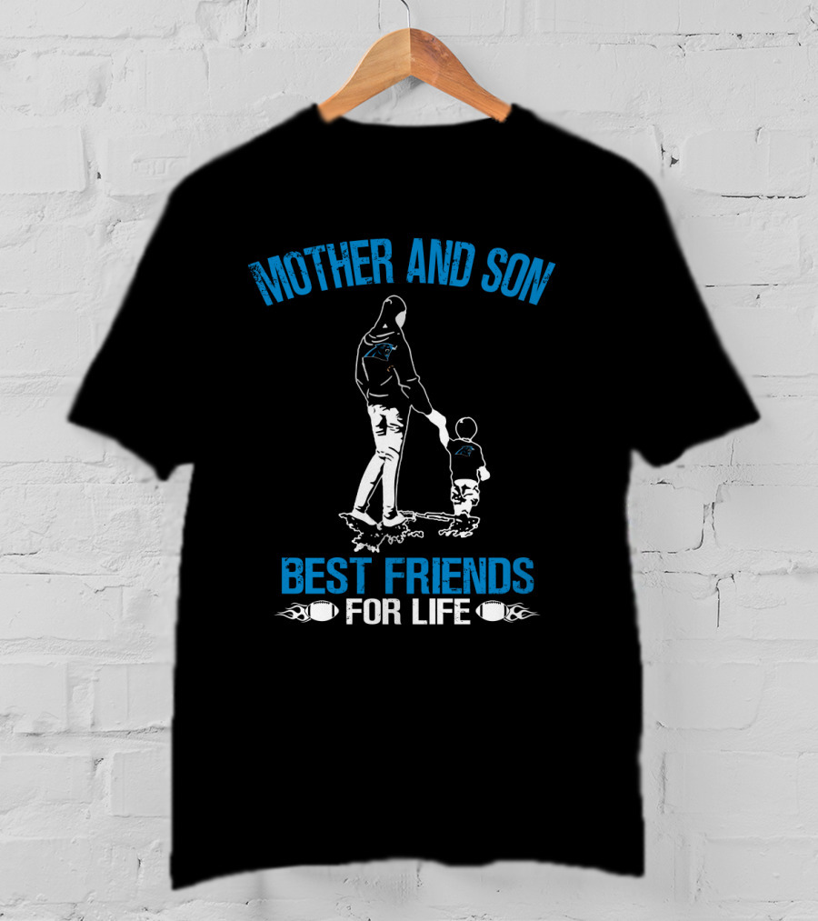 Mother And Son Best Friends For Life Carolina Panthers T-Shirt