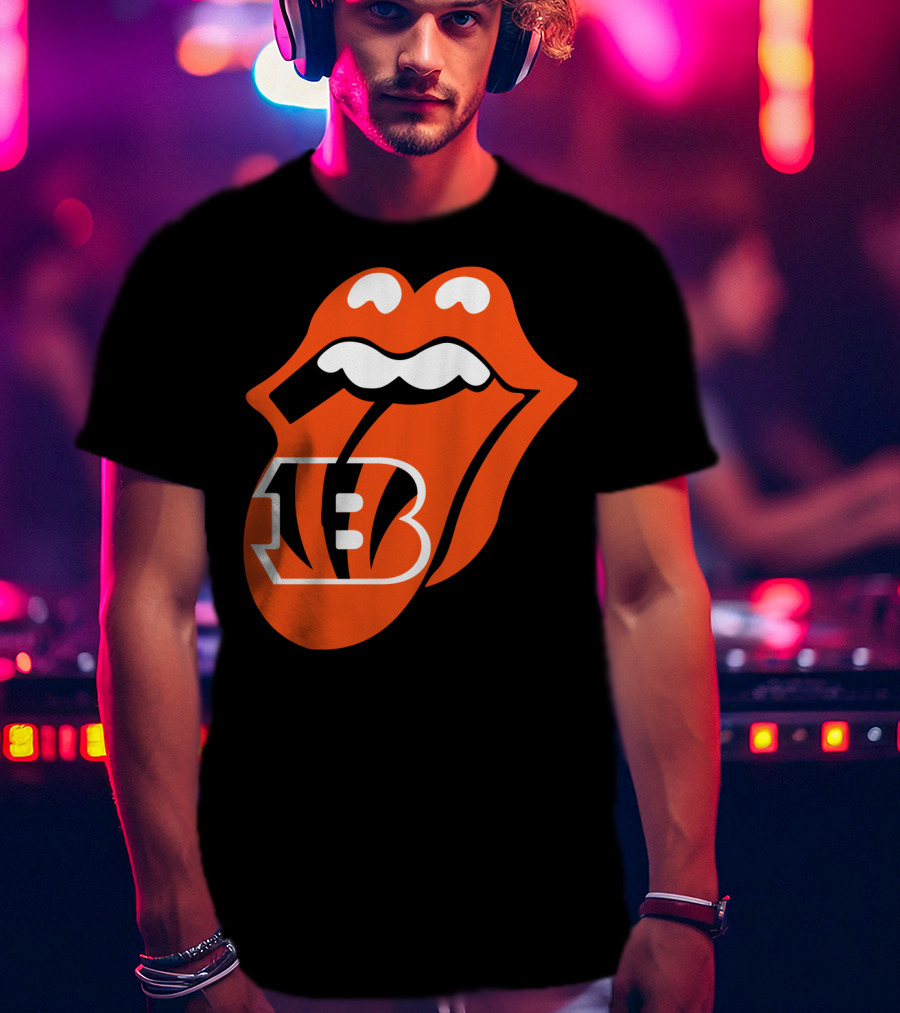 Cincinnati Bengals Iconic Tongue Logo Fusion T-Shirt