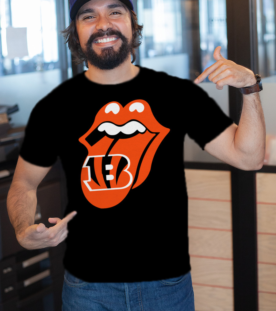 Cincinnati Bengals Iconic Tongue Logo Fusion T-Shirt