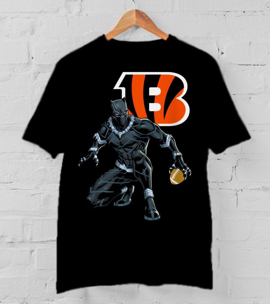 Cincinnati Bengals Black Panther Football T-Shirt