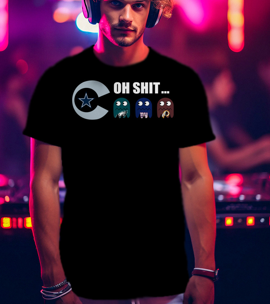 Dallas Cowboys Pac-Man Style Nfc East Rivals T-Shirt