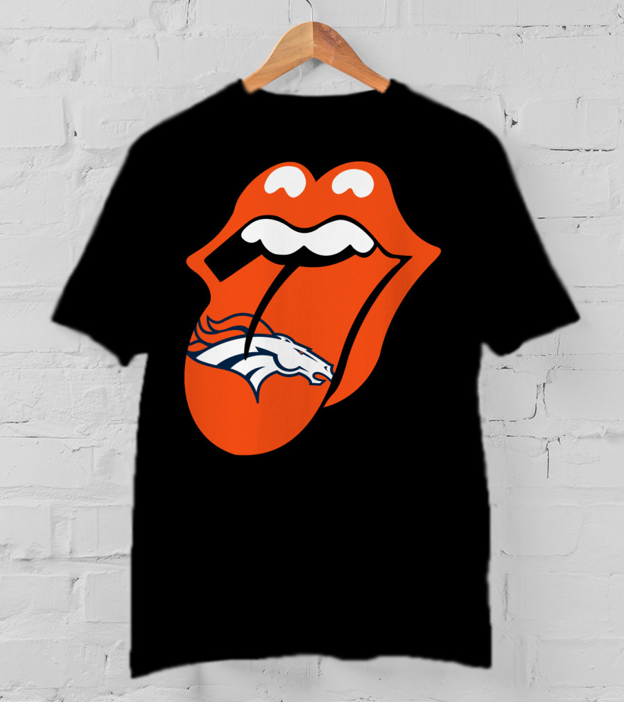 Denver Broncos Rolling Stones Tongue Logo Fusion T-Shirt
