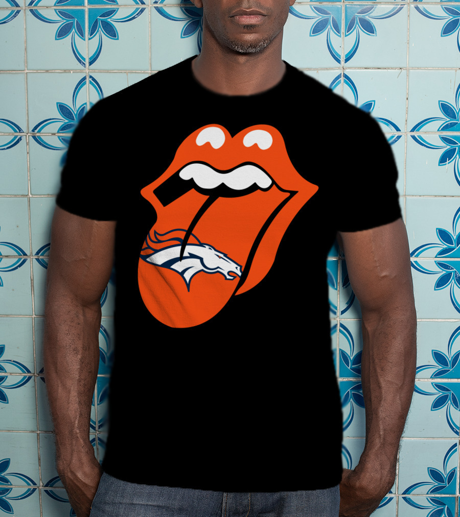 Denver Broncos Rolling Stones Tongue Logo Fusion T-Shirt