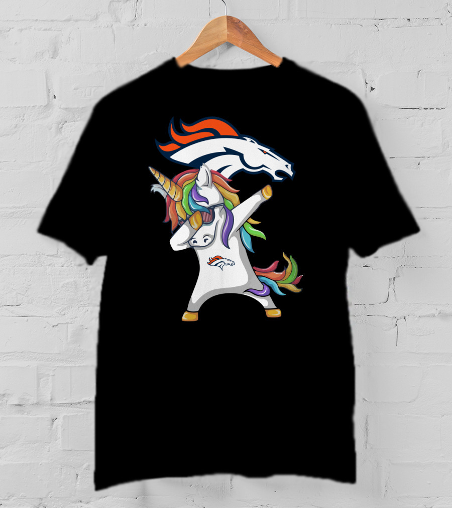 Denver Broncos Dabbing Unicorn With Team T-Shirt