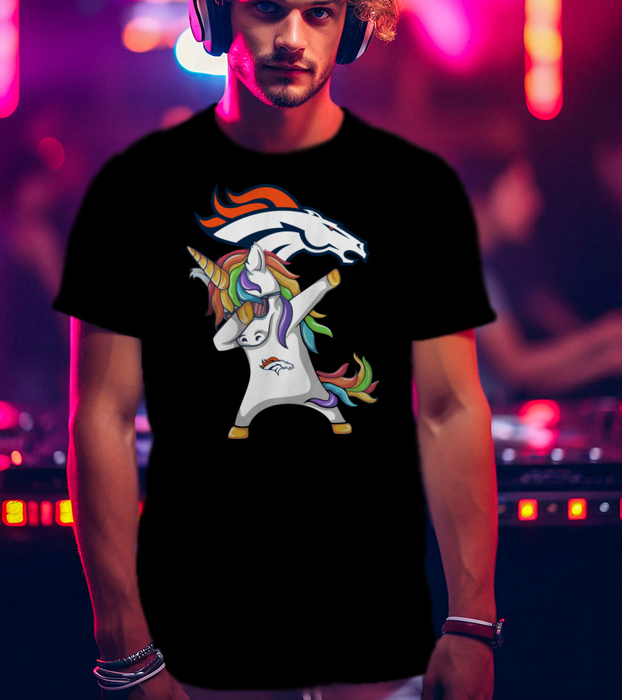 Denver Broncos Dabbing Unicorn With Team T-Shirt