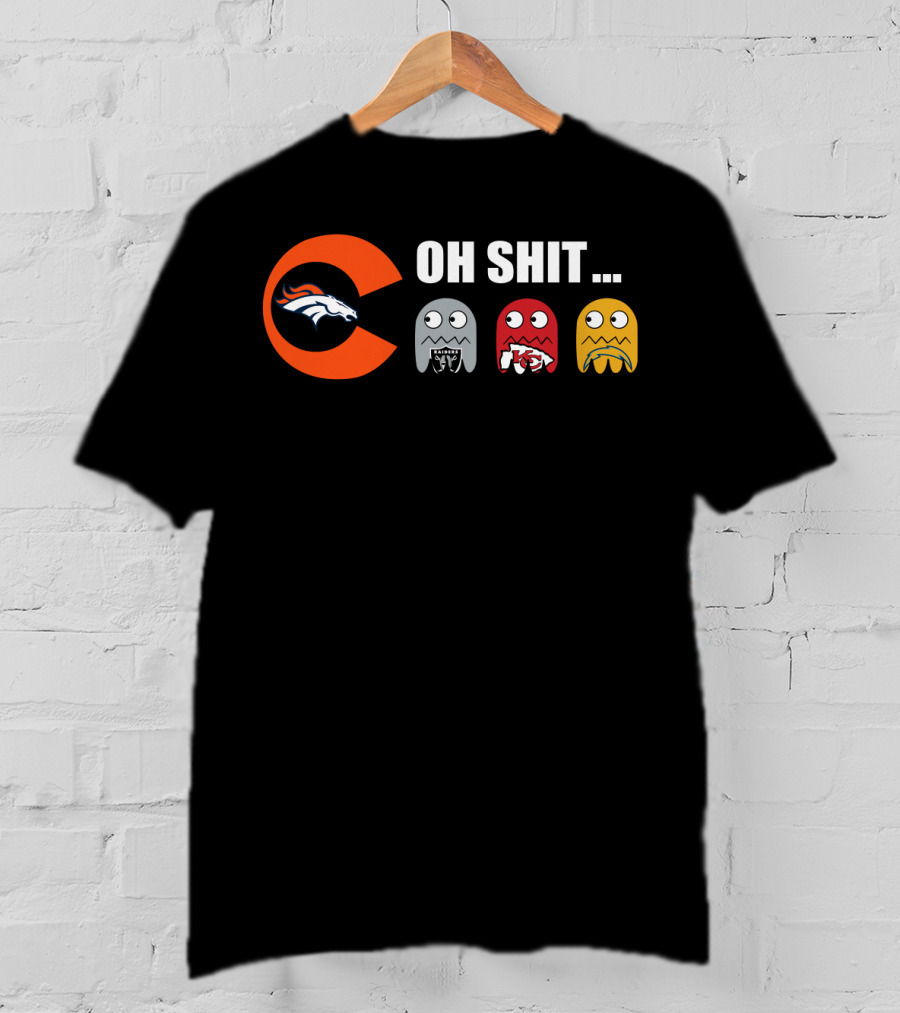 Denver Broncos Oh Shit Pac-Man Ghosts T-Shirt