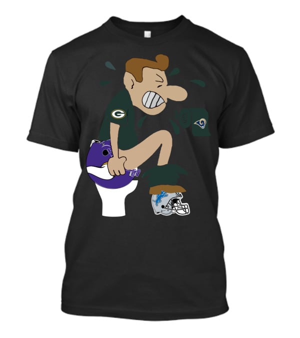 Green Bay Packers Rivalry Humor Nfc North Teams Rival Logos T-Shirt
