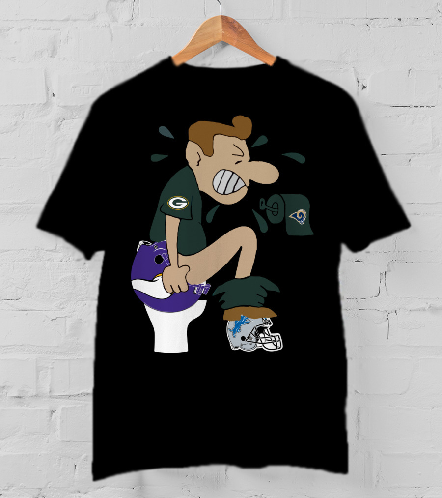 Green Bay Packers Rivalry Humor Nfc North Teams Rival Logos T-Shirt