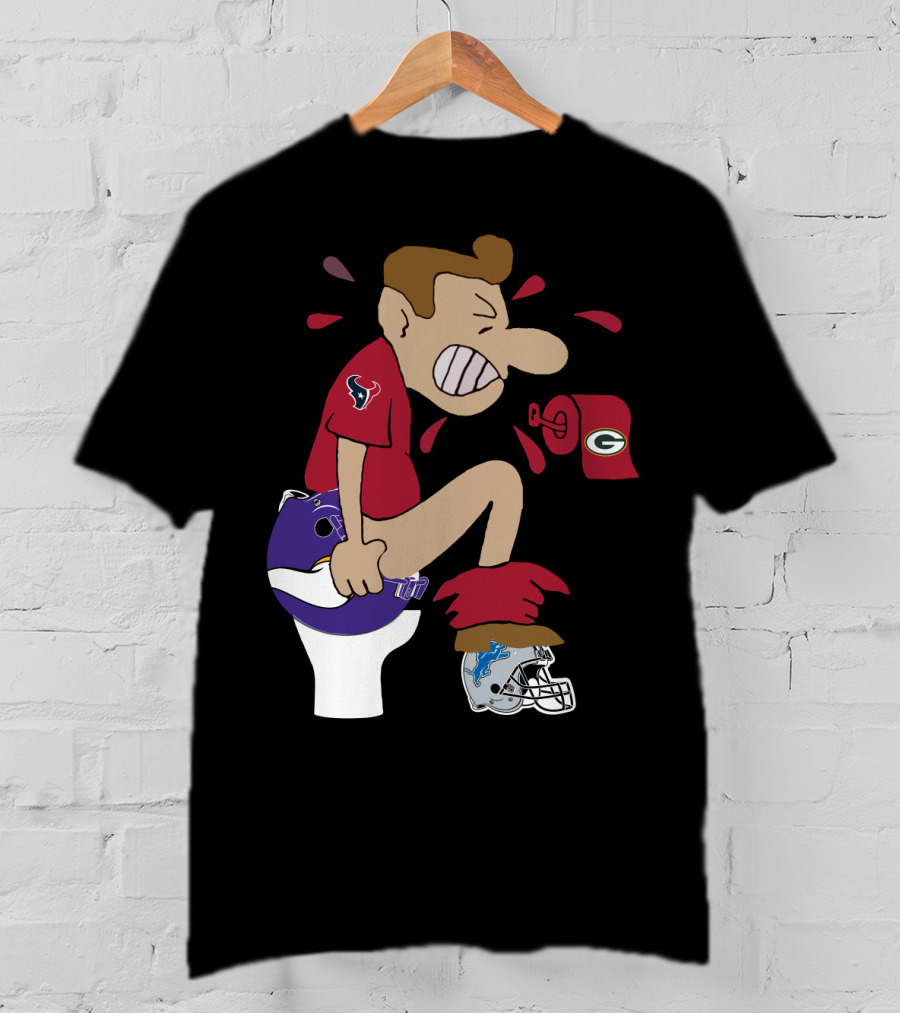 Houston Texans Cartoon Rivalry Nfl T-Shirt