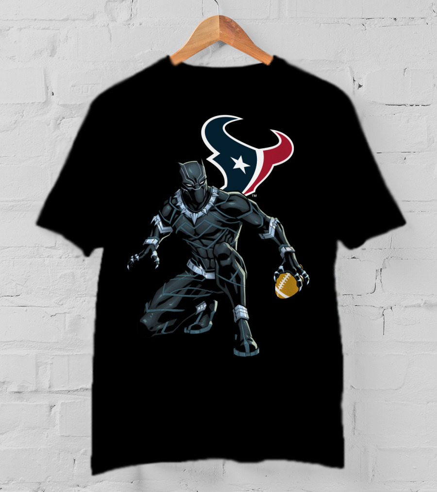 Houston Texans Black Panther Football Fusion T-Shirt