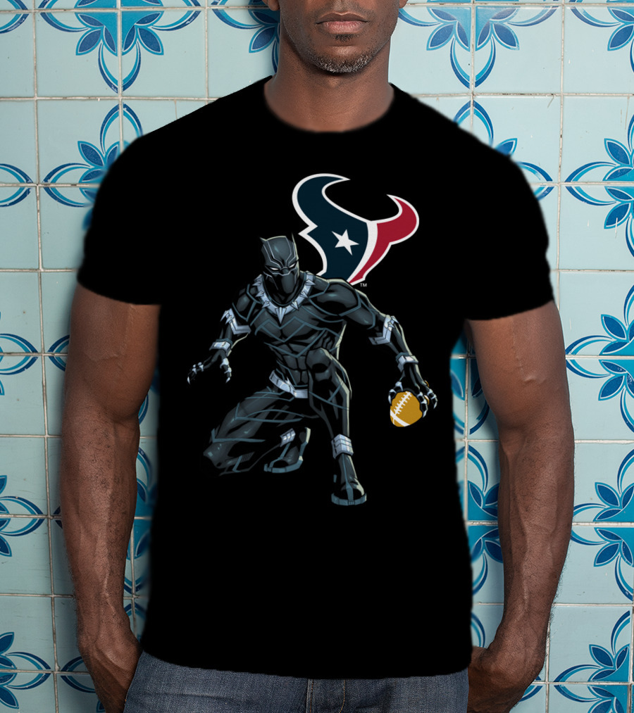Houston Texans Black Panther Football Fusion T-Shirt