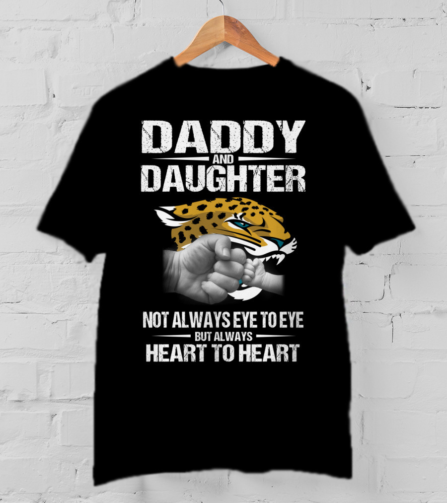 Daddy And Daughter Heart To Heart Jaguars Fist Bump T-Shirt