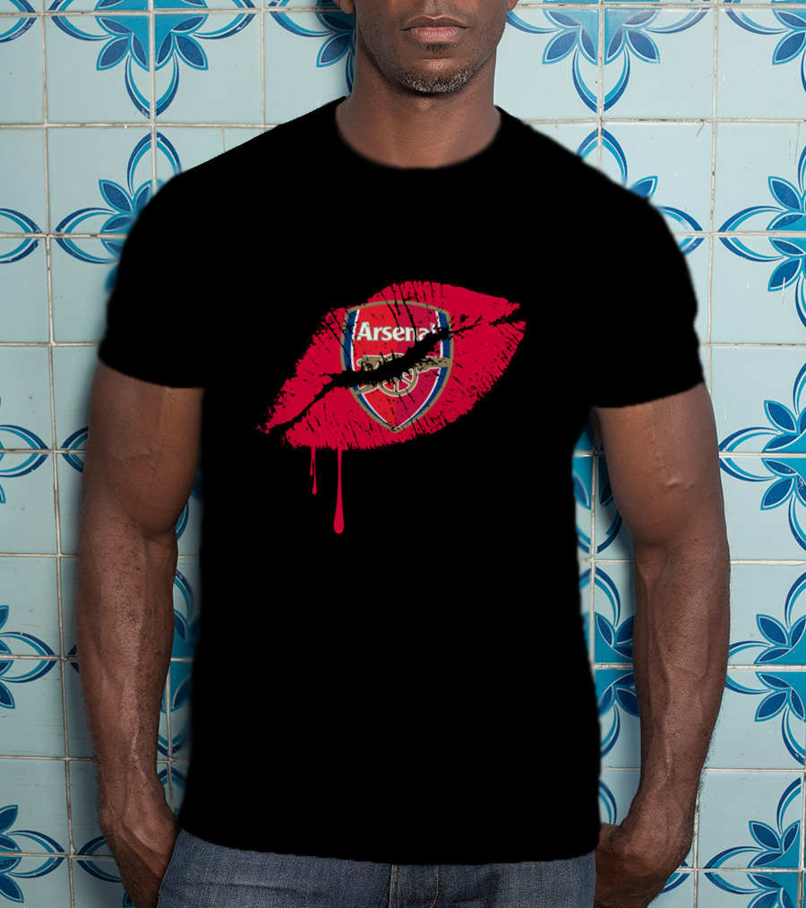 Arsenal Lips Red Logo Drip T-Shirt