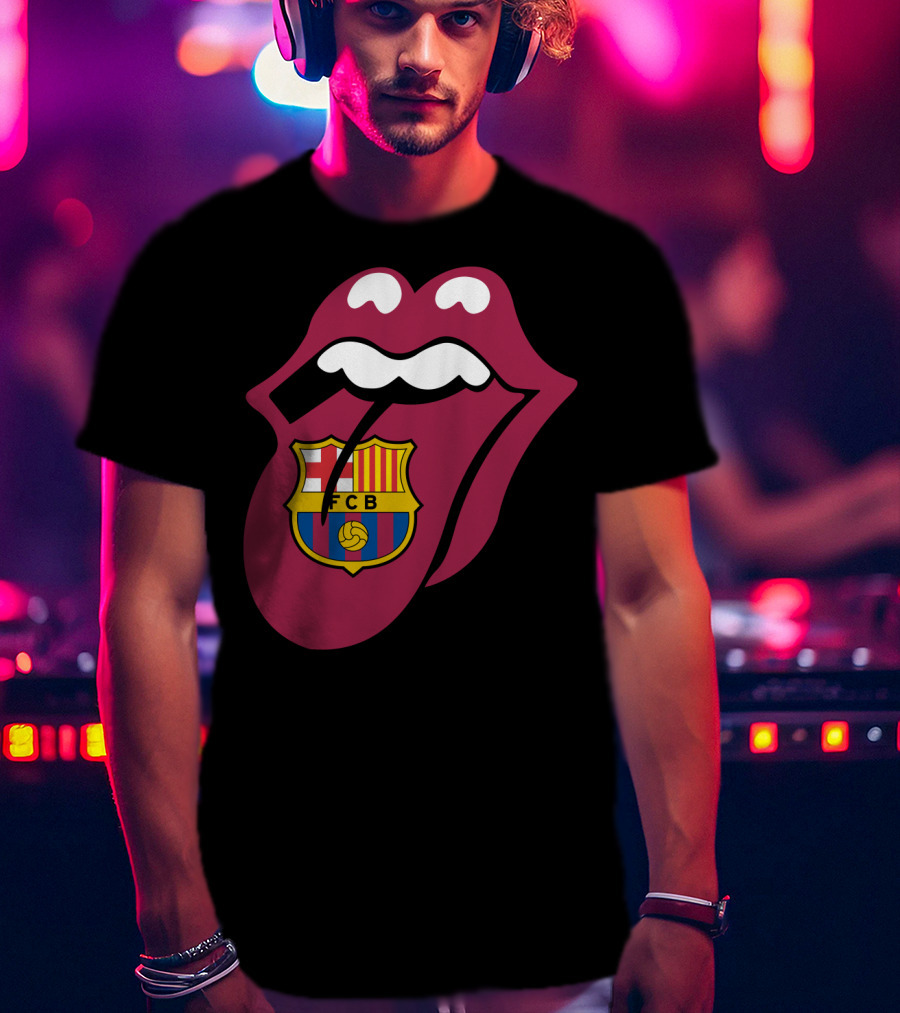 Barcelona Fcb Rolling Stones Logo Fusion T-Shirt